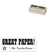 "GREAT PAPER!" + Leraar Naam Rubber Stempel (Gestempeld)