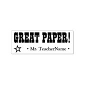 "GREAT PAPER!" + Leraar Naam Rubber Stempel (Afrduk)