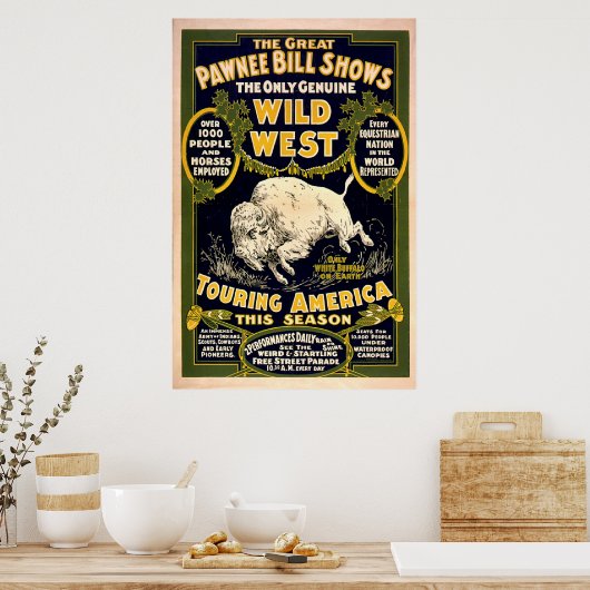 Great Pawnee Bill 1903 -  Wilde West Poster (Keuken)