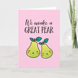Great Pear Cute Fruit Pun Funny Valentijnsdag Feestdagen Kaart