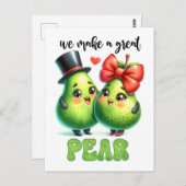 Great Pear Punny Funny Valentijn Briefkaart (Voorkant / Achterkant)