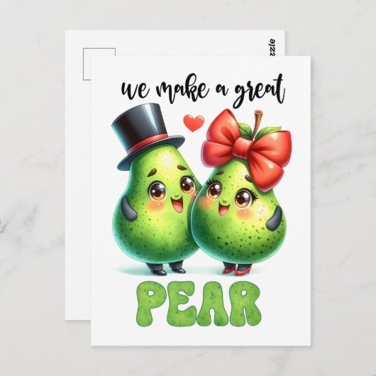 Great Pear Punny Funny Valentijn Briefkaart (Voorkant / Achterkant)