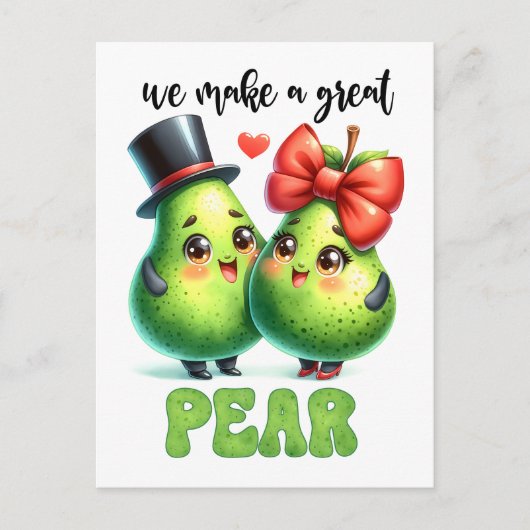 Great Pear Punny Funny Valentijn Briefkaart (Voorkant)