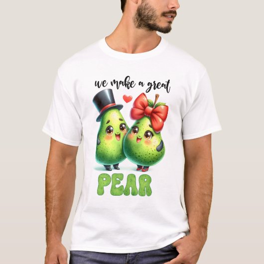 Great Pear Punny Funny Valentijn T-shirt (Voorkant)