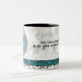 Great Philosopher Plato met quote Tweekleurige Koffiemok (Center)