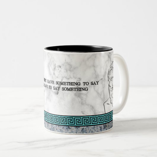 Great Philosopher Plato met quote Tweekleurige Koffiemok (Voorkant rechts)