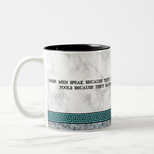 Great Philosopher Plato met quote Tweekleurige Koffiemok (Links)