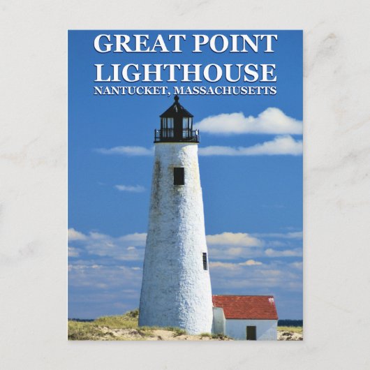 Great Point Lighthouse, Nantucket, MA-Briefkaart Briefkaart (Voorkant)