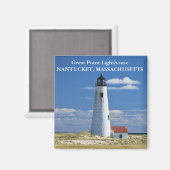 Great Point Lighthouse, Nantucket MA Magnet (Voorkant / Achterkant)