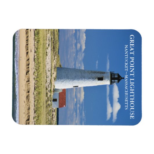 Great Point Lighthouse Nantucket MA Magnet Magneet (Horizontaal)