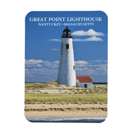 Great Point Lighthouse Nantucket MA Magnet Magneet (Verticaal)