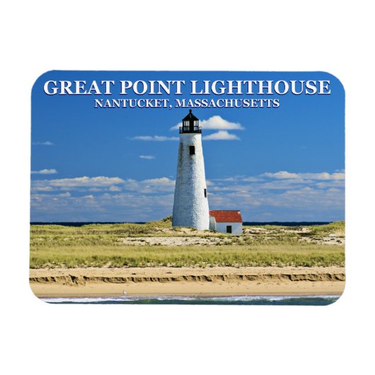 Great Point Lighthouse Nantucket MA Magnet Magneet (Horizontaal)