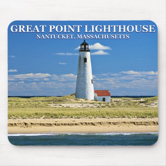 Great Point Lighthouse, Nantucket, MA Mousepad Muismat (Voorkant)