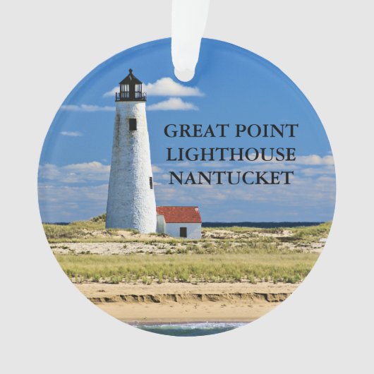 Great Point Lighthouse Nantucket MA Ornament (voorkant)
