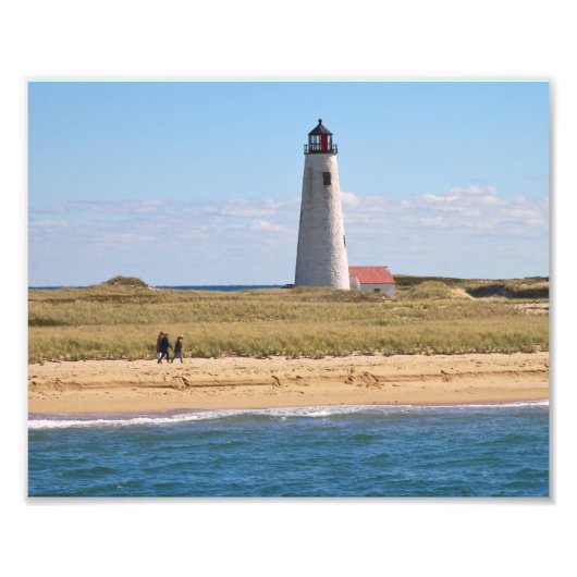 Great Point Lighthouse Nantucket MA Photo Print Foto Afdruk (Voorkant)