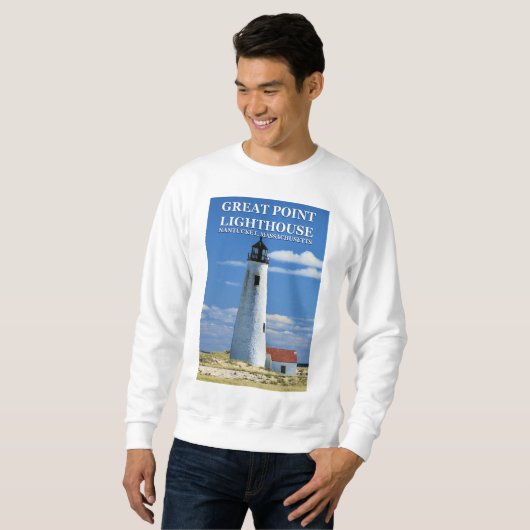 Great Point Lighthouse, Nantucket MA Sweatshirt (Voorkant volledig)