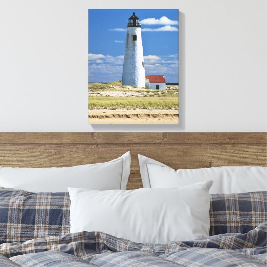 Great Point Lighthouse Nantucket MA Wrapped Canvas (Insitu (Slaapkamer))