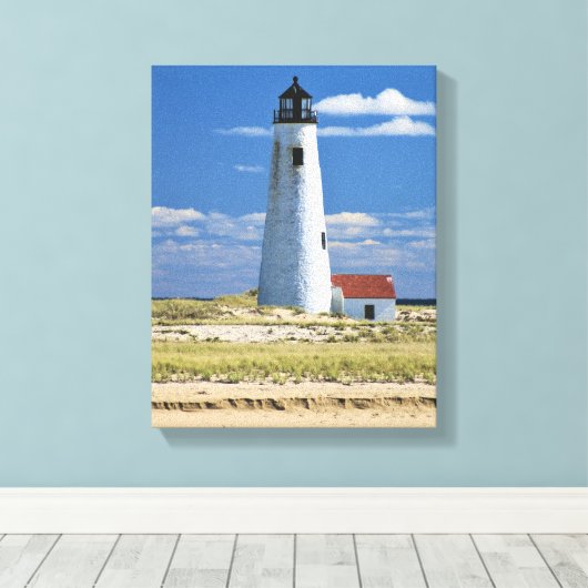 Great Point Lighthouse Nantucket MA Wrapped Canvas (Insitu (Houten vloer))