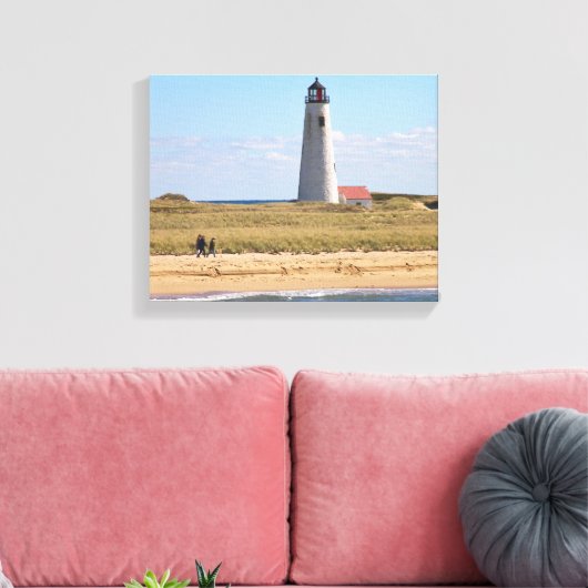 Great Point Lighthouse Nantucket MA Wrapped Canvas (Insitu (Woonkamer))