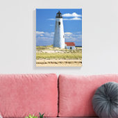 Great Point Lighthouse Nantucket MA Wrapped Canvas Afdruk (Insitu (Woonkamer))