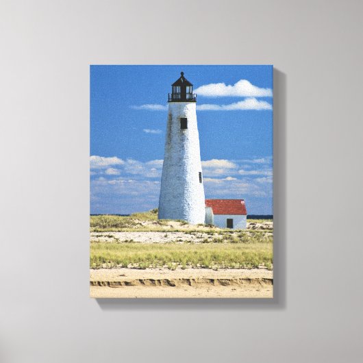 Great Point Lighthouse Nantucket MA Wrapped Canvas Afdruk (Voorkant)