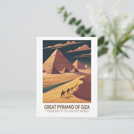 Great Pyramid of Giza Seven Wonders of the World Briefkaart (Staand voorkant)