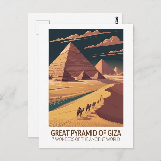 Great Pyramid of Giza Seven Wonders of the World Briefkaart (Voorkant / Achterkant)