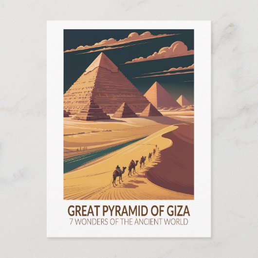 Great Pyramid of Giza Seven Wonders of the World Briefkaart (Voorkant)