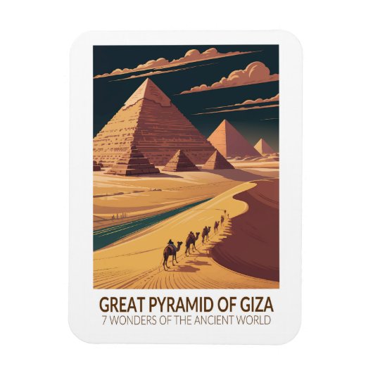 Great Pyramid of Giza Seven Wonders of the World Magneet (Verticaal)