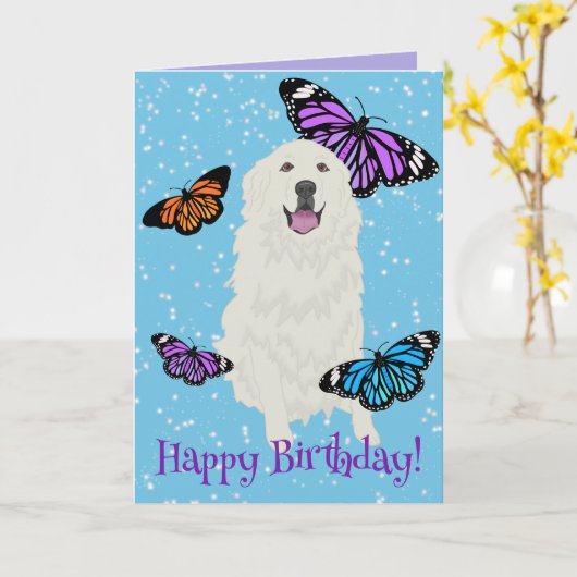  Great Pyreneeën-vlinderkaart Kaart (Gele Bloem)