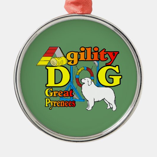 great_pyrenees_agility metalen ornament (Voorkant)