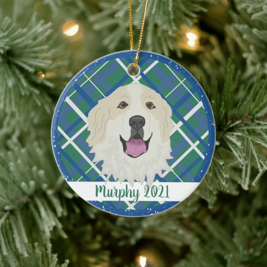 Great Pyrenees Badger Markings kerst Keramisch Ornament (Boom)
