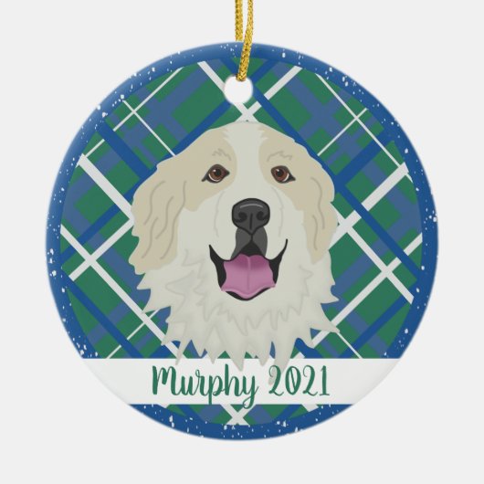 Great Pyrenees Badger Markings kerst Keramisch Ornament (Voorkant)