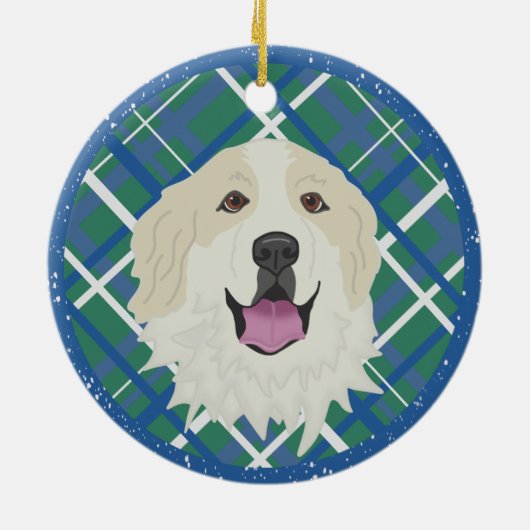 Great Pyrenees Badger Markings kerst Keramisch Ornament (Achterkant)