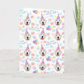 Great Pyrenees Birthday Card in White Kaart (Achterkant)