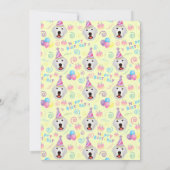 Great Pyrenees Birthday Invitation Yellow Kaart (Achterkant)
