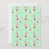 Great Pyrenees Birthday Party Invitation Green Kaart (Achterkant)