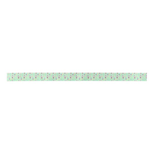Great Pyrenees Birthday Satin Ribbon in Green Satijnen Lint (Voorkant)