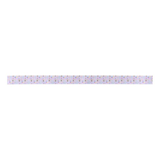 Great Pyrenees Birthday Satin Ribbon in Purple Satijnen Lint (Voorkant)