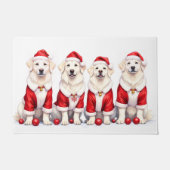 Great Pyrenees Christmas Dress Santa Hat Deurmat (Voorkant)