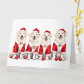 Great Pyrenees Christmas Dress Santa Hat Kaart (Gele Bloem)