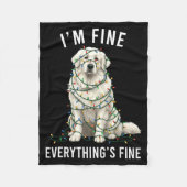 Great Pyrenees Christmas I'm Fine Everything Is Fi Fleece Deken (Voorkant)