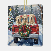 Great Pyrenees Christmas Red Truck Holiday Keramisch Ornament (Links)