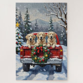 Great Pyrenees Christmas Red Truck Holiday Legpuzzel (Verticaal)