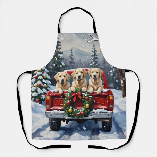 Great Pyrenees Christmas Red Truck Holiday Schort (Voorkant)