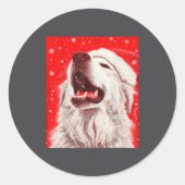Great Pyrenees Christmas  Ronde Sticker (Voorkant)