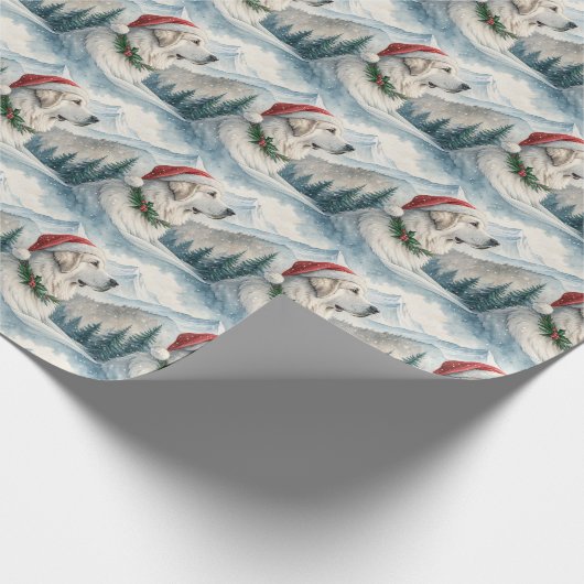 Great Pyrenees Christmas Wrapping Paper Cadeaupapier (Hoek)