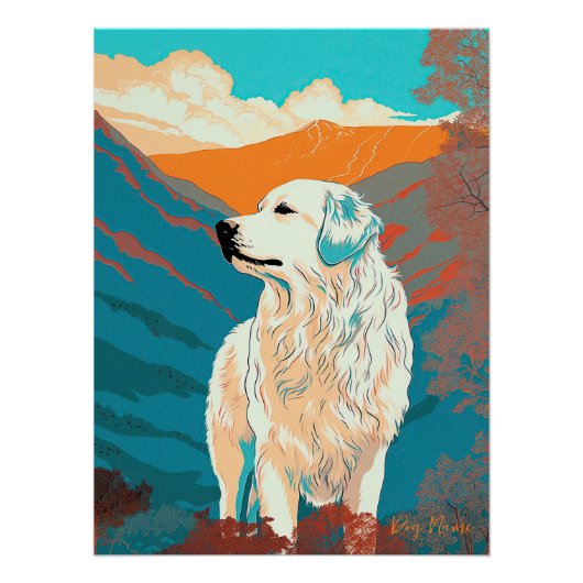Great Pyrenees Dog 003 - Bruno Pokopen Perfect Poster (Voorkant)