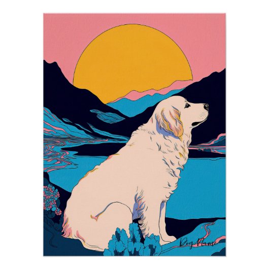 Great Pyrenees Dog 004 - Bruno Pokopen Perfect Poster (Voorkant)