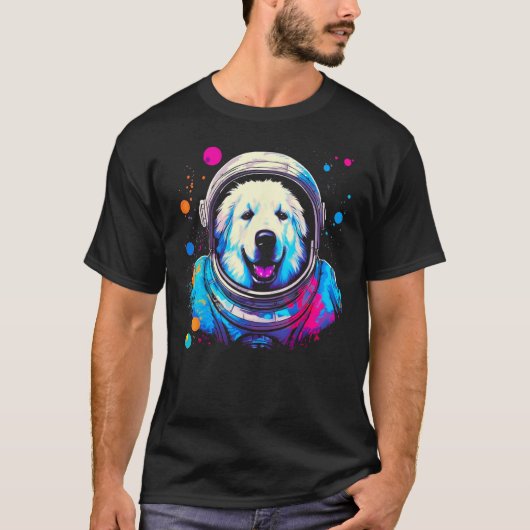 Great Pyrenees Dog Astronaut T-shirt (Voorkant)